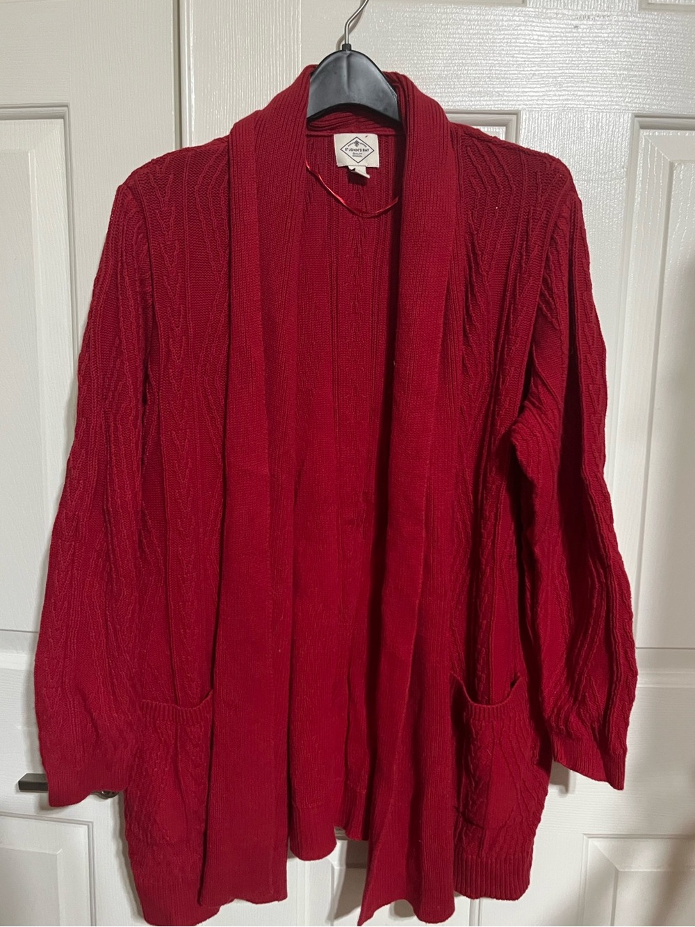St. John's Bay Deep Red Open-Front Women's Cardigan
15-03